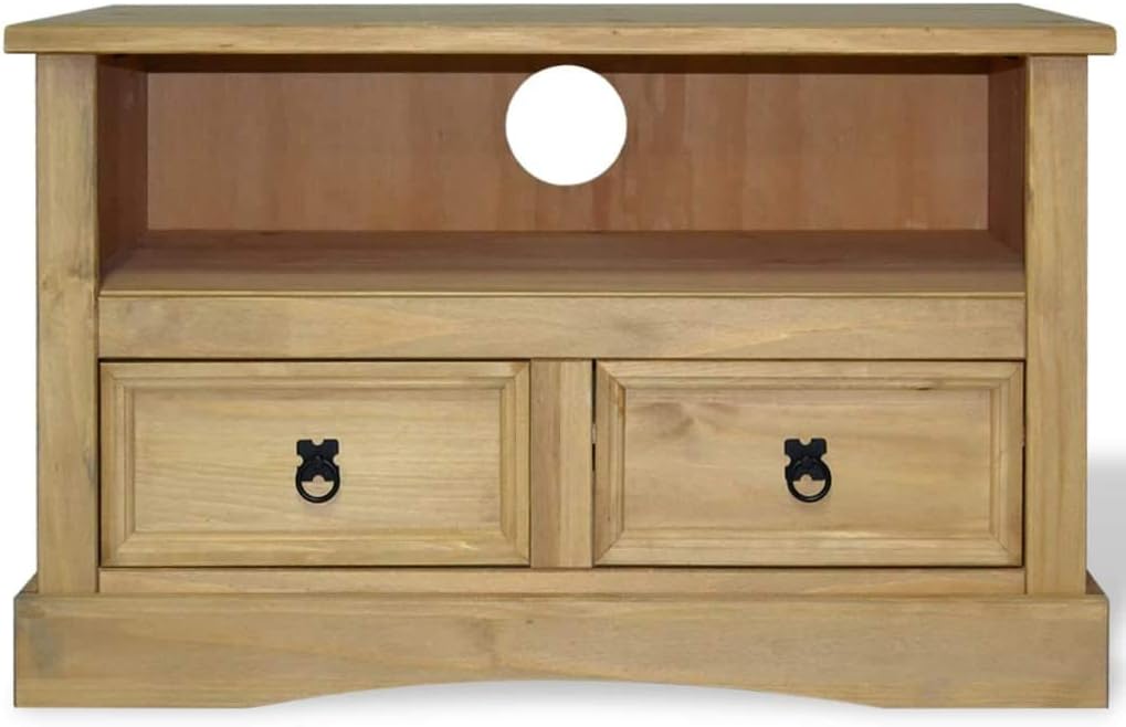 TV Cabinet,Mid-Century Modern TV Stand,TV Table Media Console with Storage, Home Entertainment Center for Living Room Bedroom,Mexican Pine Corona Range 35.8