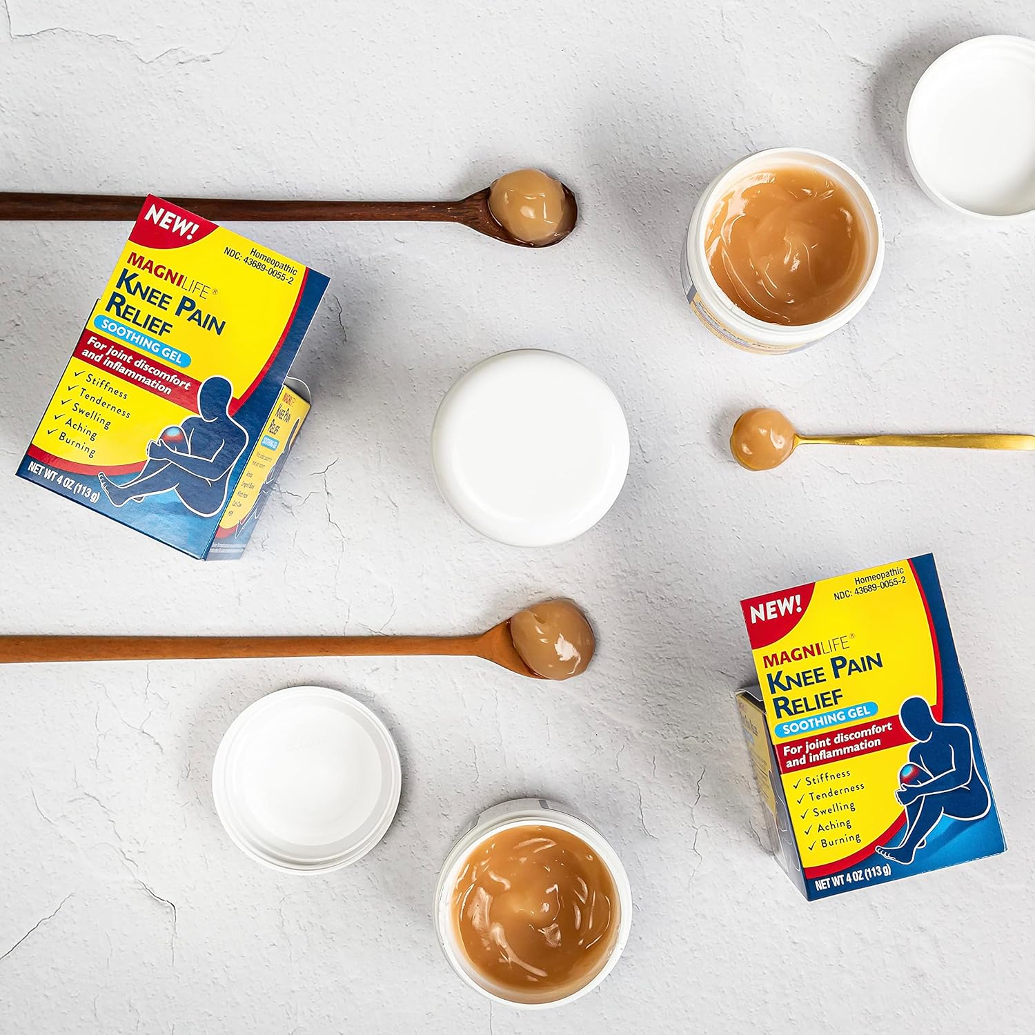 MagniLife Knee Pain Relief Soothing Gel, Reduces Swelling & Inflammation of Sore Muscles, Joint Discomfort, Injuries - All-Natural Arnica - 4oz.