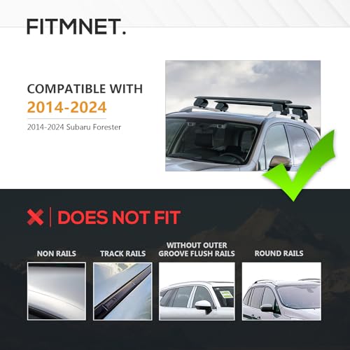 SUORTO Heavy Duty 300 LBS Roof Rack Cross Bars Compatible with 2018-2024 Subaru Crosstrek XV & 2017-2023 Impreza with Side Rails, Lockable & Adjustable Crossbars Cargo Rack Rooftop Luggage Carrier