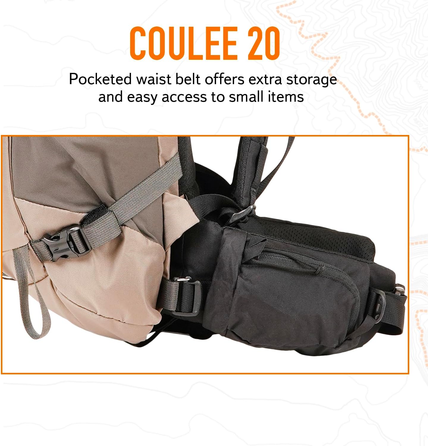 Mystery Ranch Coulee 20 Backpack - Lightweight Hiking Daypack, 20L, S/M, Stone