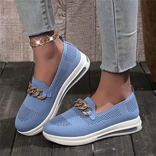 Women's Fashion Sneakers,Slip On Walking Shoes Women Sports Shoes Casual Mesh Breathable Hiking Running Shoes Non Slip Lightweight Lace-up Walking Sneakers for Women Work Shopping Travel