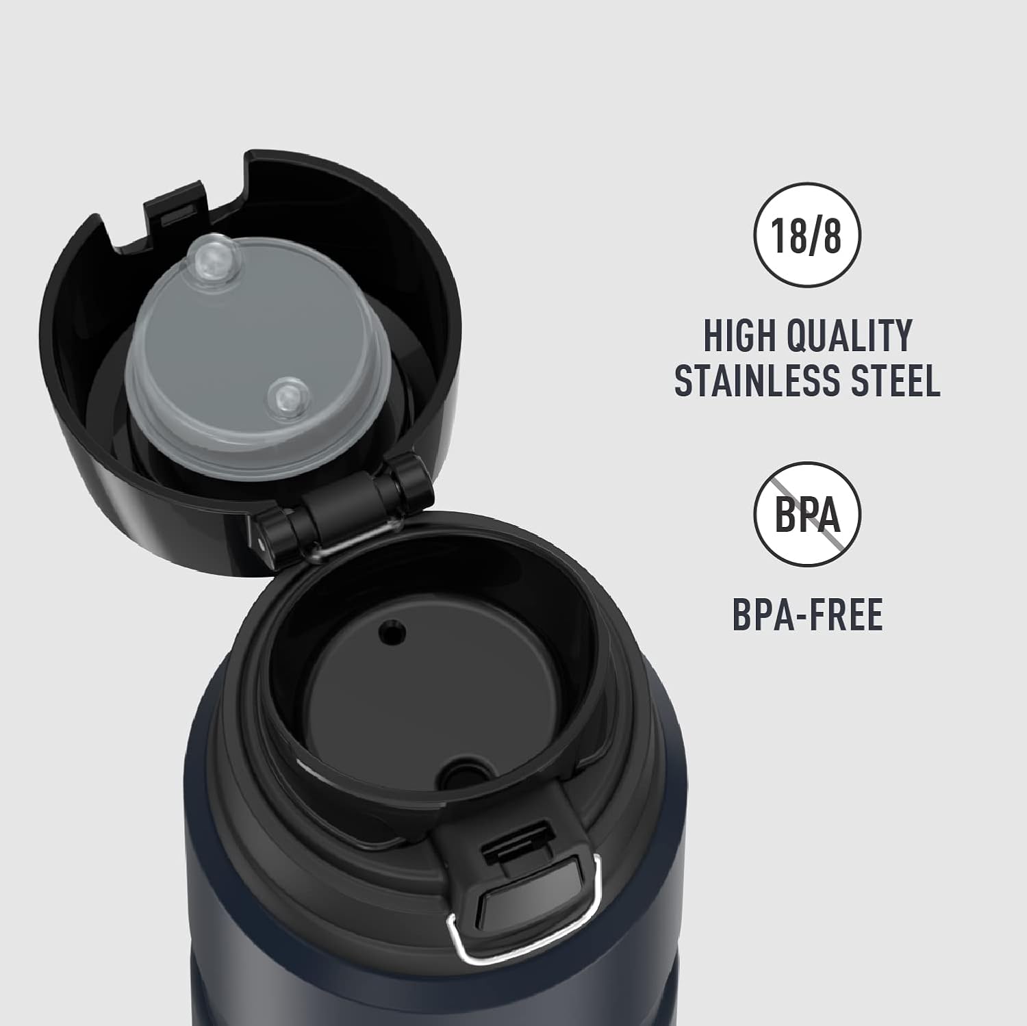 THERMOS Stainless King Vacuum-Insulated Drink Bottle, 24 Ounce, Midnight Blue