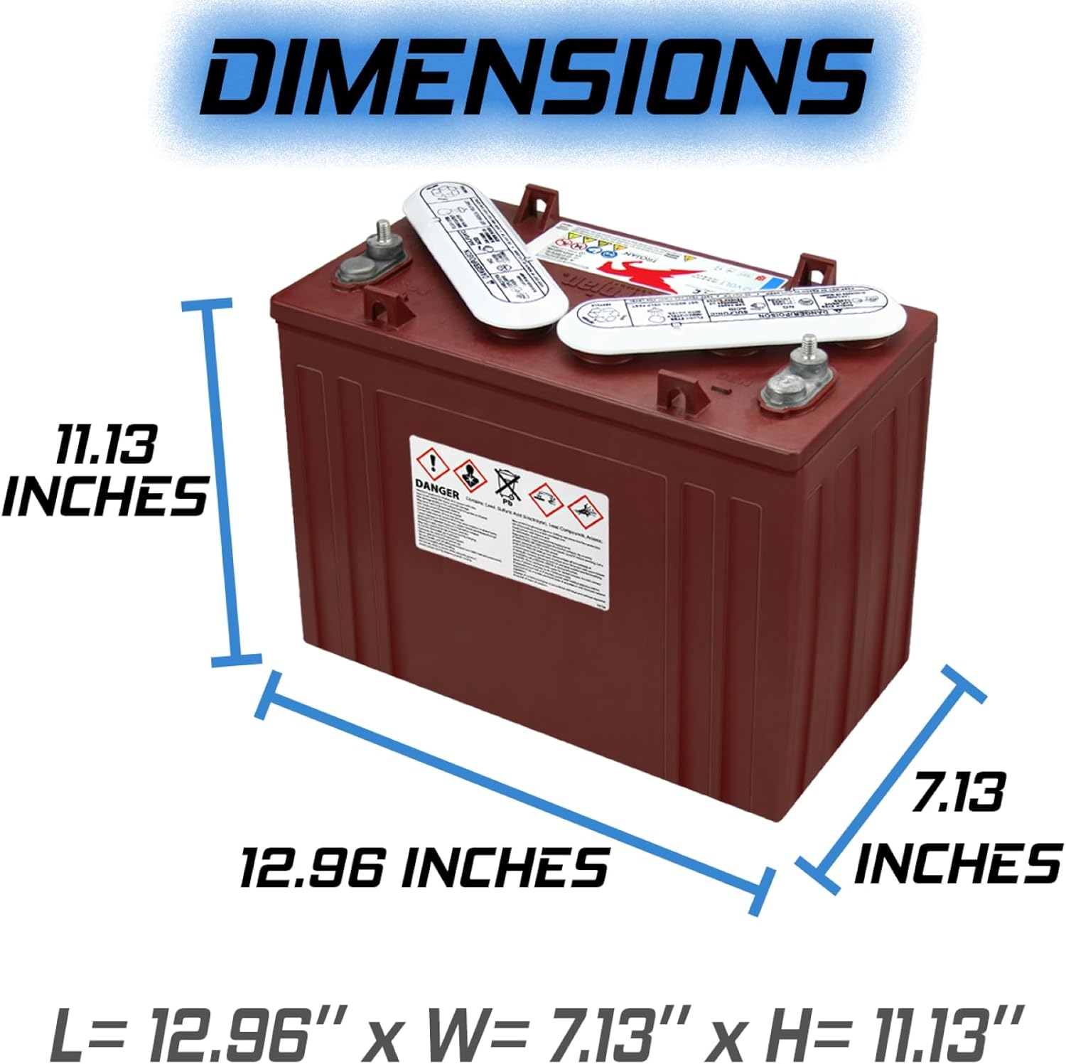 Trojan T-1275 12V 150Ah Flooded Lead Acid GC12 Deep Cycle Battery x2