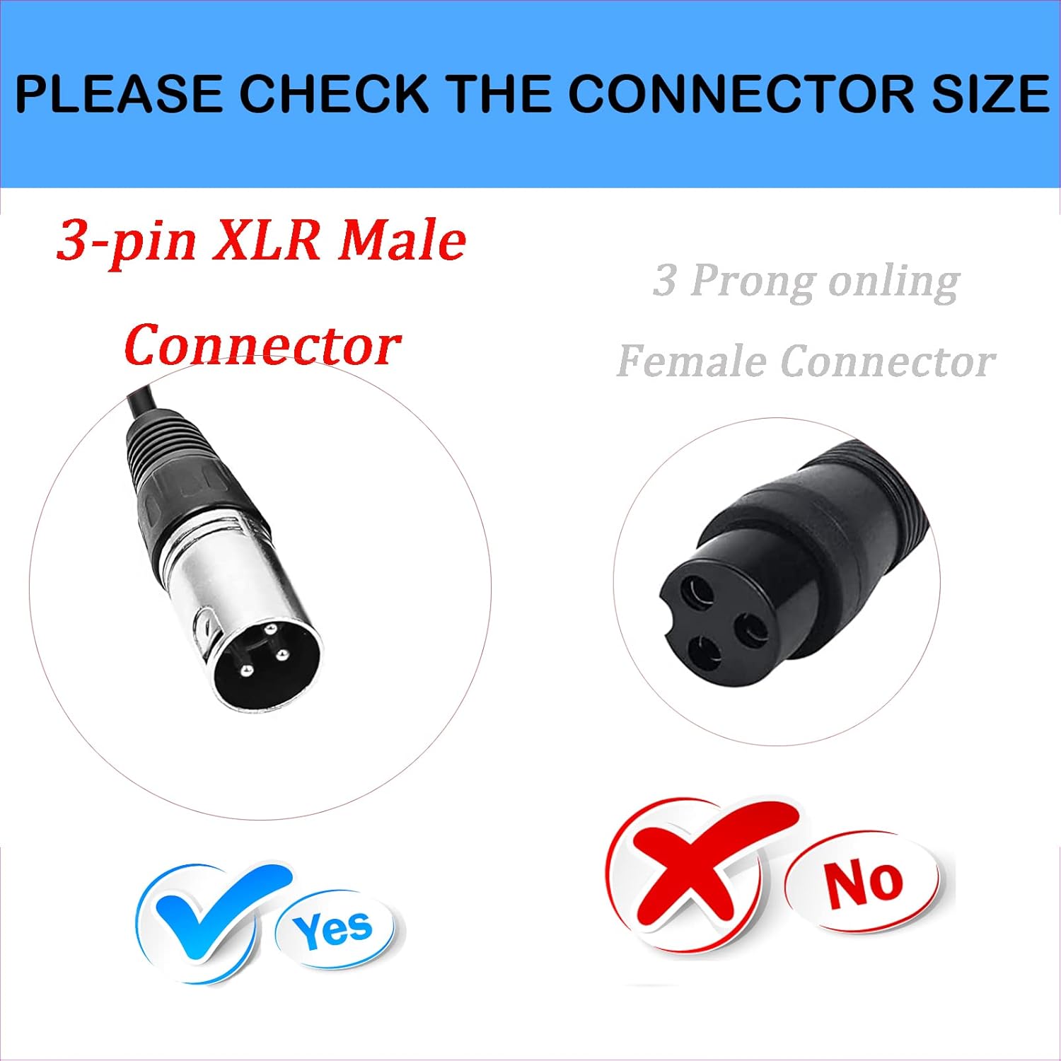 WYNESS 24V 2A Electric Scooter Charger XLR for Go-Go Elite Traveller Plus HD US, Ezip Mountain Trailz, Jazzy Power Chair Charger, Pride Mobility