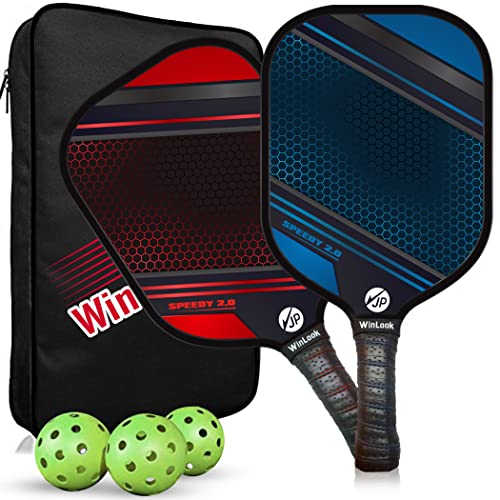 JPWinLook Premium Pickleball Paddles Sets – Graphite Carbon Fiber Pickleball Paddle - Approved USAPA Pickleball Paddles for Beginners and Professional - Lightweight Pickleball Paddle for All Ages