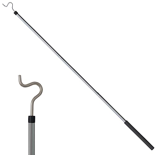 Clothes Hook Pole, Clothes Hanger Reaching Hook for Hanging Clothes Light and Plants Extendable from 35