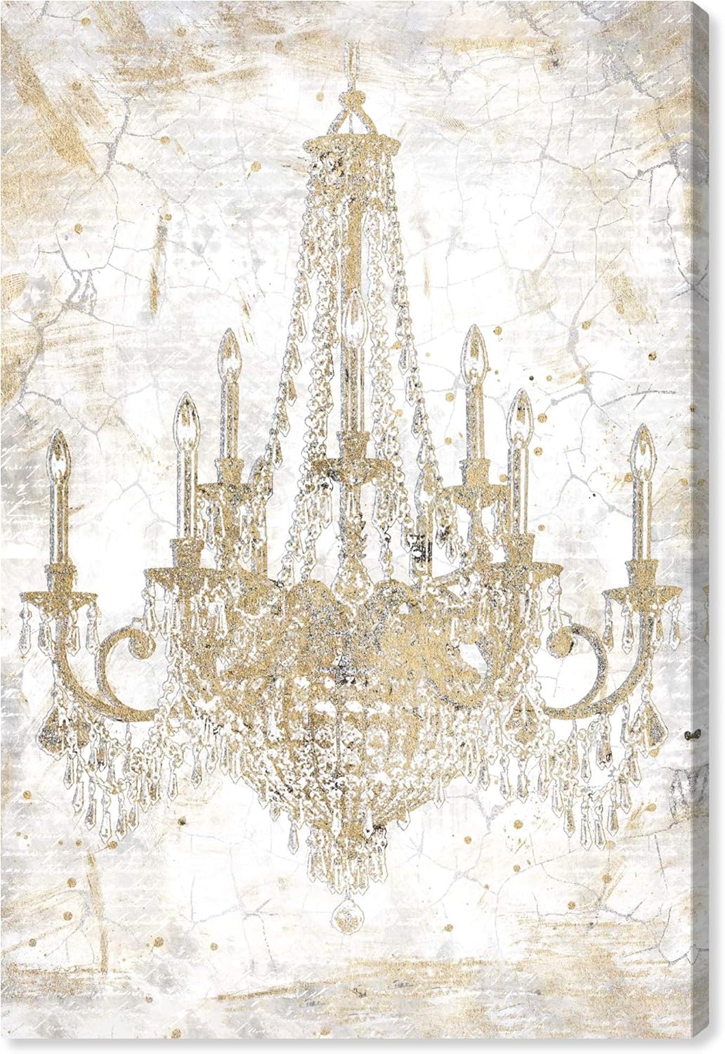 The Oliver Gal Artist Co. Fashion and Glam Wall Art Canvas Prints Chandeliers Home Décor, 20 in x 30 in, Gold, White