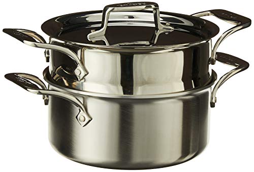 All-Clad BD55303 D5 Brushed 18/10 Stainless Steel 5-Ply Bonded Dishwasher Safe Casserole with Lid and Steamer Cookware, 3-Quart, Silver -