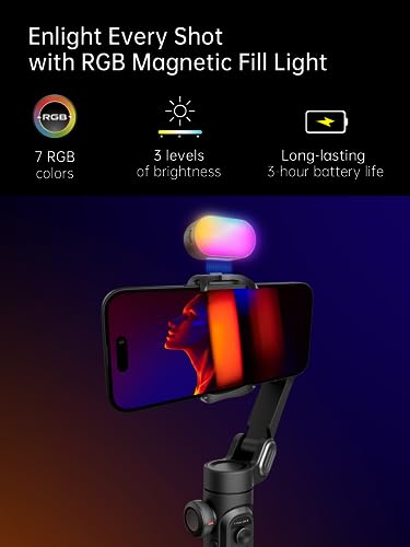 Phone Gimbal Stabilizer 3-Axis Smartphone Foldable Gimbal for iPhone Gimble with Focus Wheel TikTok YouTube Vlog Stabilizer for iPhone 15 14 13 12 Pro Max&Android-Smart XE