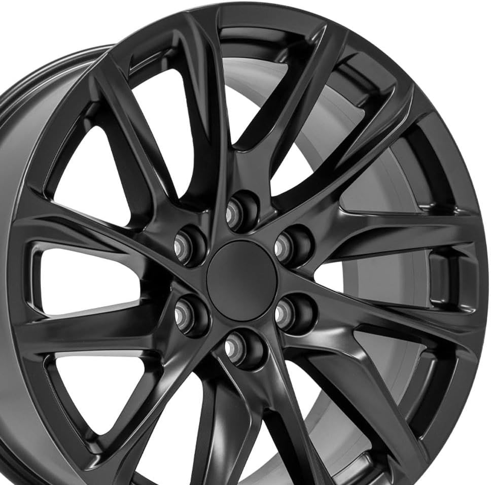 OE Wheels LLC 20 inch Rims Fits Escalade Chevy Silverado Tahoe Sierra Yukon CA90 20x9 Rim Satin Black SET Hollander 4875