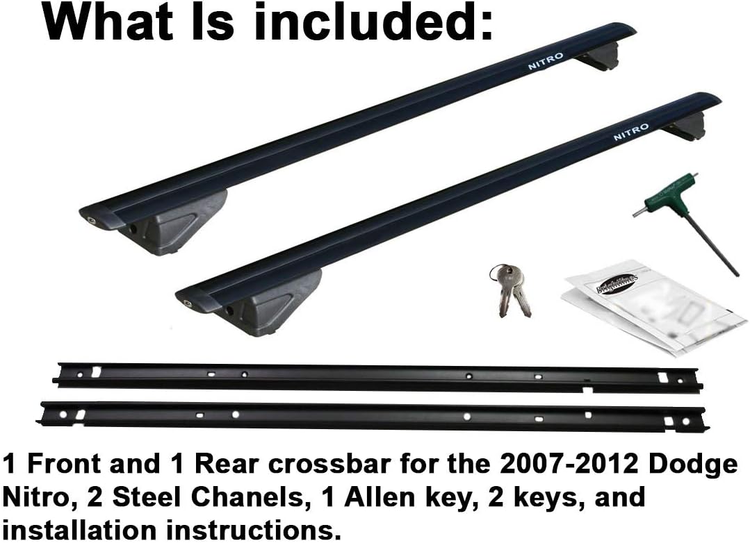 BRIGHTLINES Crossbars Roof Rack OE Style Replacement for 2007-2012 Dodge Nitro