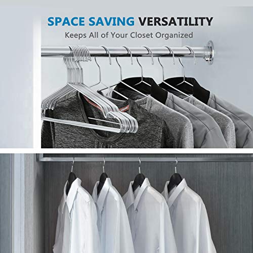 Fayleeko Wire Hangers Coat Hangers Strong Heavy Duty Stainless Steel Metal Hangers Ultra Thin Space Saving Clothes Hangers (30 Pack 16.5 Inch)