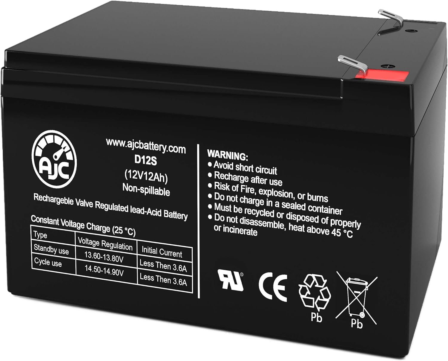 AJC Battery Compatible with APC SmartUPS SmartUPS 1200 AP1200 TR24-12B 12V 12Ah UPS Battery