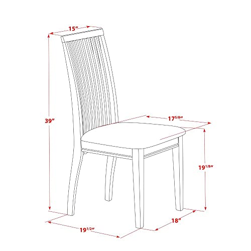 East West Furniture CAIP5-MAH-C Capri 5 Piece Kitchen Set Includes a Rectangle Table and 4 Linen Fabric Dining Room Chairs, 36x60 Inch