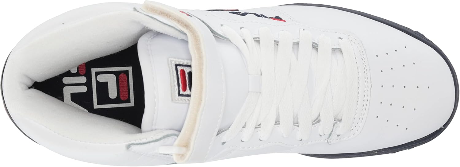 Fila Men's f-13v lea/syn Fashion Sneaker, White/Navy/Red, 10 M US