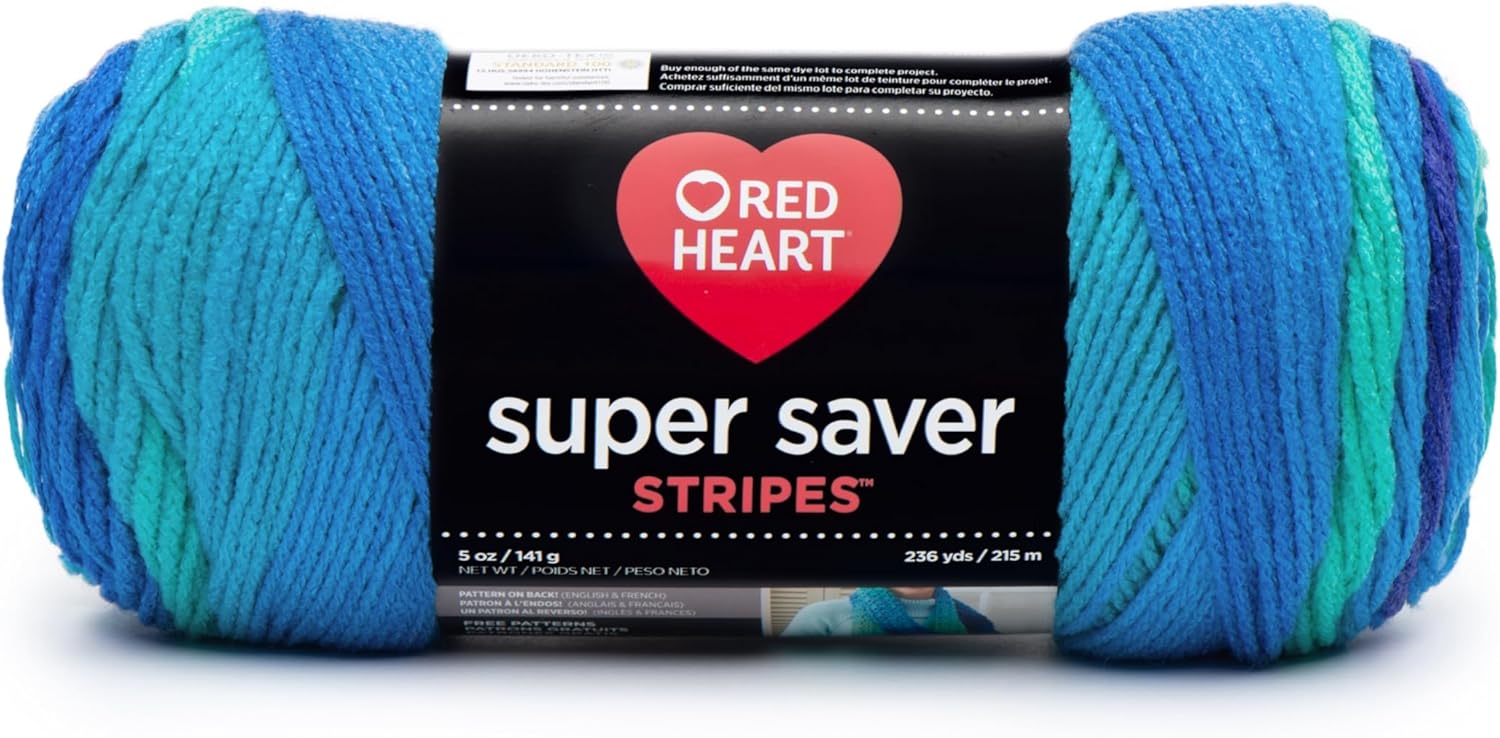 Red Heart Super Saver Yarn, Stripe-Cool