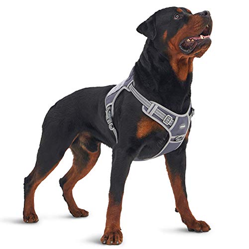 AUROTH Tactical Dog Harness for Large Dogs No Pull Adjustable Pet Harness Reflective K9 Working Training Easy Control Pet Vest Military Service Dog Harnesses Black XL