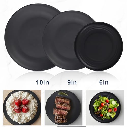 Wheat straw plates and bowls sets of 16 - Unbreakable wheat straw dinnerware sets for kids - Alternative plastic dinnerware set service for 4 - Microwave safe and Dishwasher safe bowls. Colorful