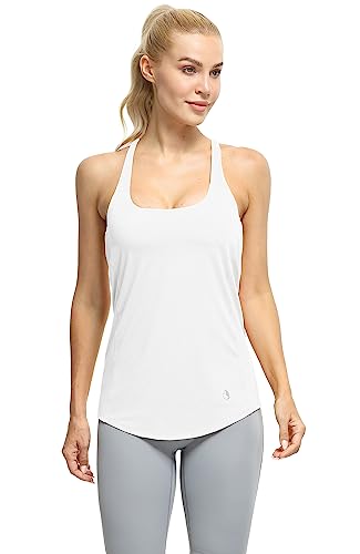 icyzone Workout Tank Tops Built in Bra - Women's Strappy Athletic Yoga Tops, Exercise Running Gym Shirts