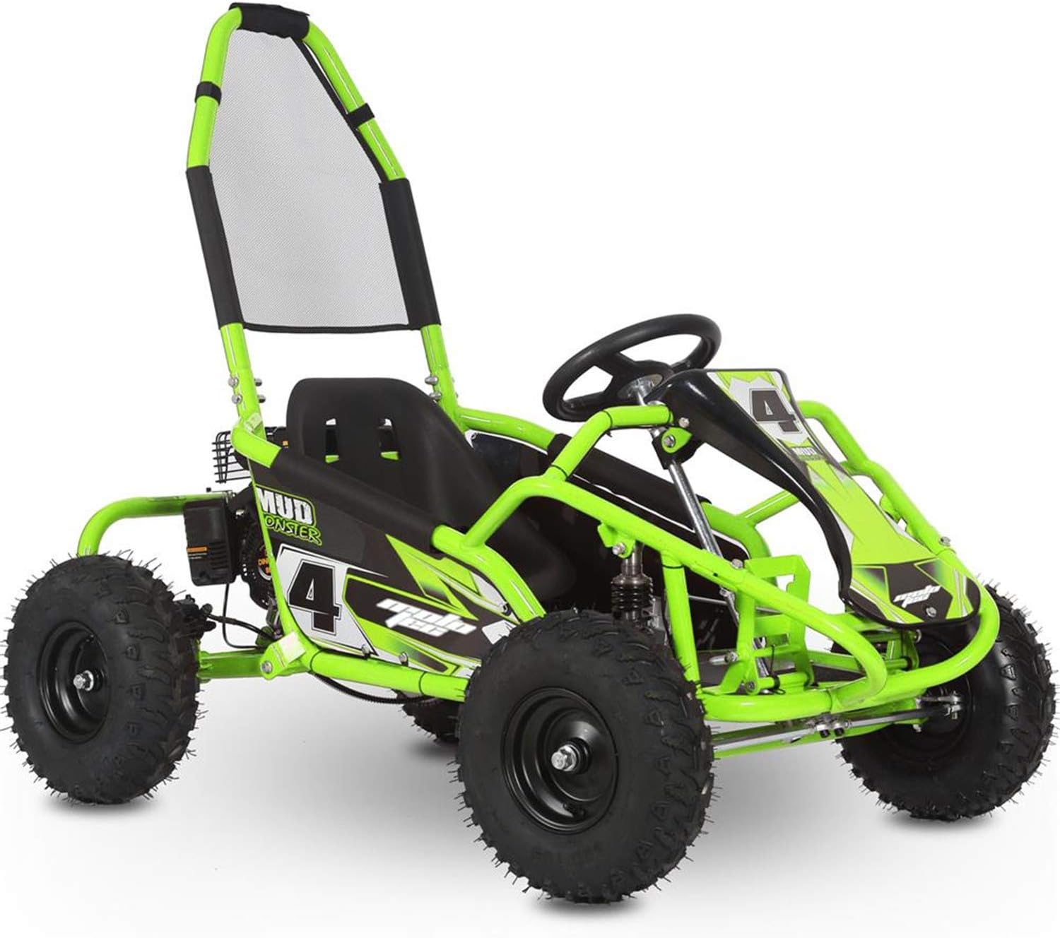 MotoTec Mud Monster 98cc Go Kart Full Suspension Green, Large