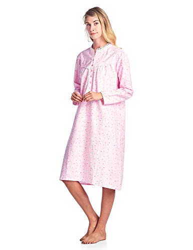 Casual Nights Women's Flannel Floral Long Sleeve Nightgown