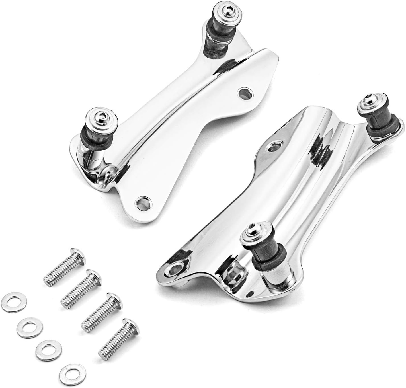 Detachable Two Up Tour Pack Pak Mounting Luggage Rack & 4-Point Docking Hardware Kit Chrome Compatible with Harley Davidson Touring Road King Street Glide Road Glide 2014-2023