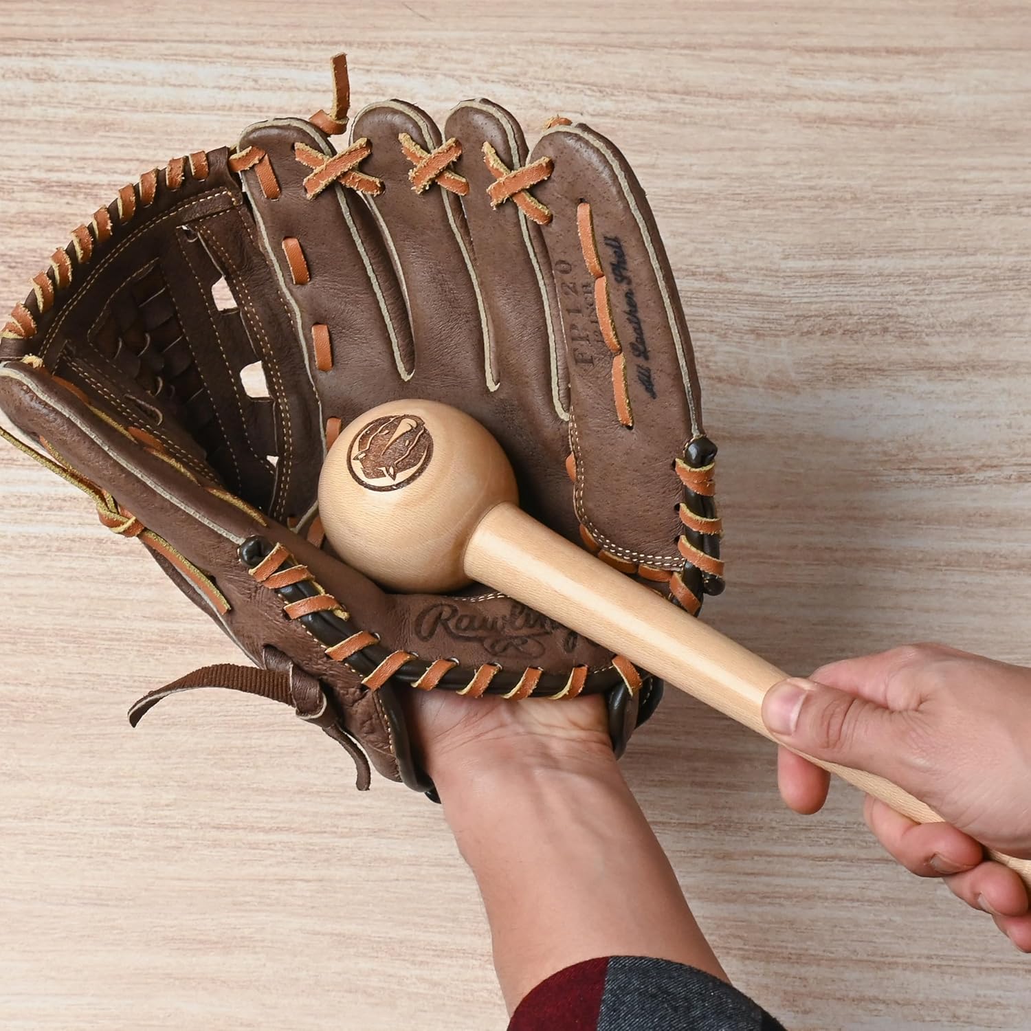 Baseball Glove Break in Kit - Includes Baseball Glove Mallet and Glove Wrap - Speeds Up Breakin Time - Creates The Perfect Pocket - Solid One-Piece (No Glue) Maple Hardwood Construction