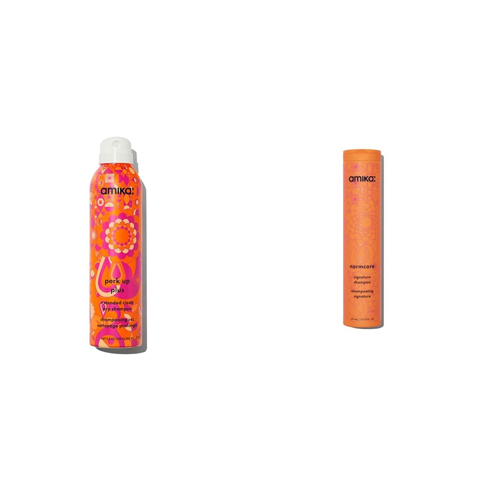 Amika perk up plus extended clean dry shampoo 5.3oz and normcore signature shampoo 275ml