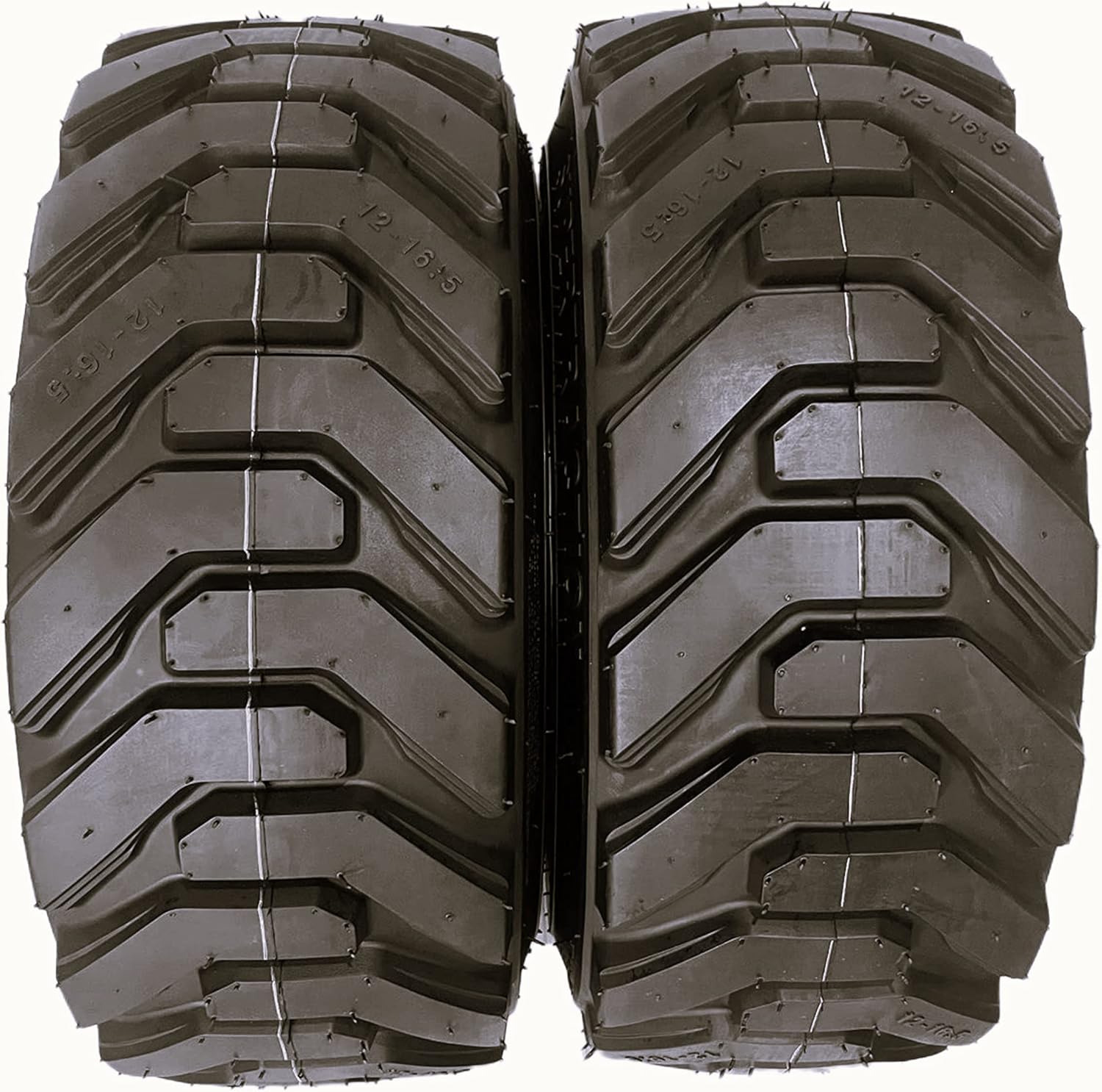 2 HORSESHOE 12-16.5 14PLY R-4 Skid Steer Tubeless Tires w/Extra Thick Rim-Guard Wall Super Heavy Duty H Load 12x16.5 305/70-16.5 NHS 12165 T168 SKS8 L2/G2
