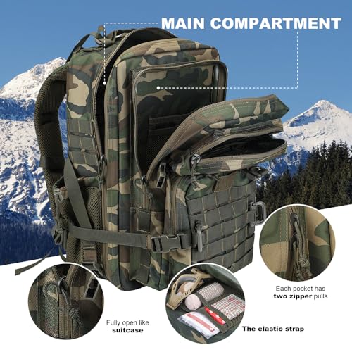 MOLLE Assault Pack, Tactical Backpack Military Army Camping Rucksack, 3-Day Pack
