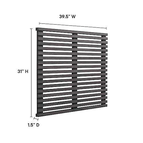 Modway Render Mid-Century Modern Wall-Mount Twin Headboard in Walnut