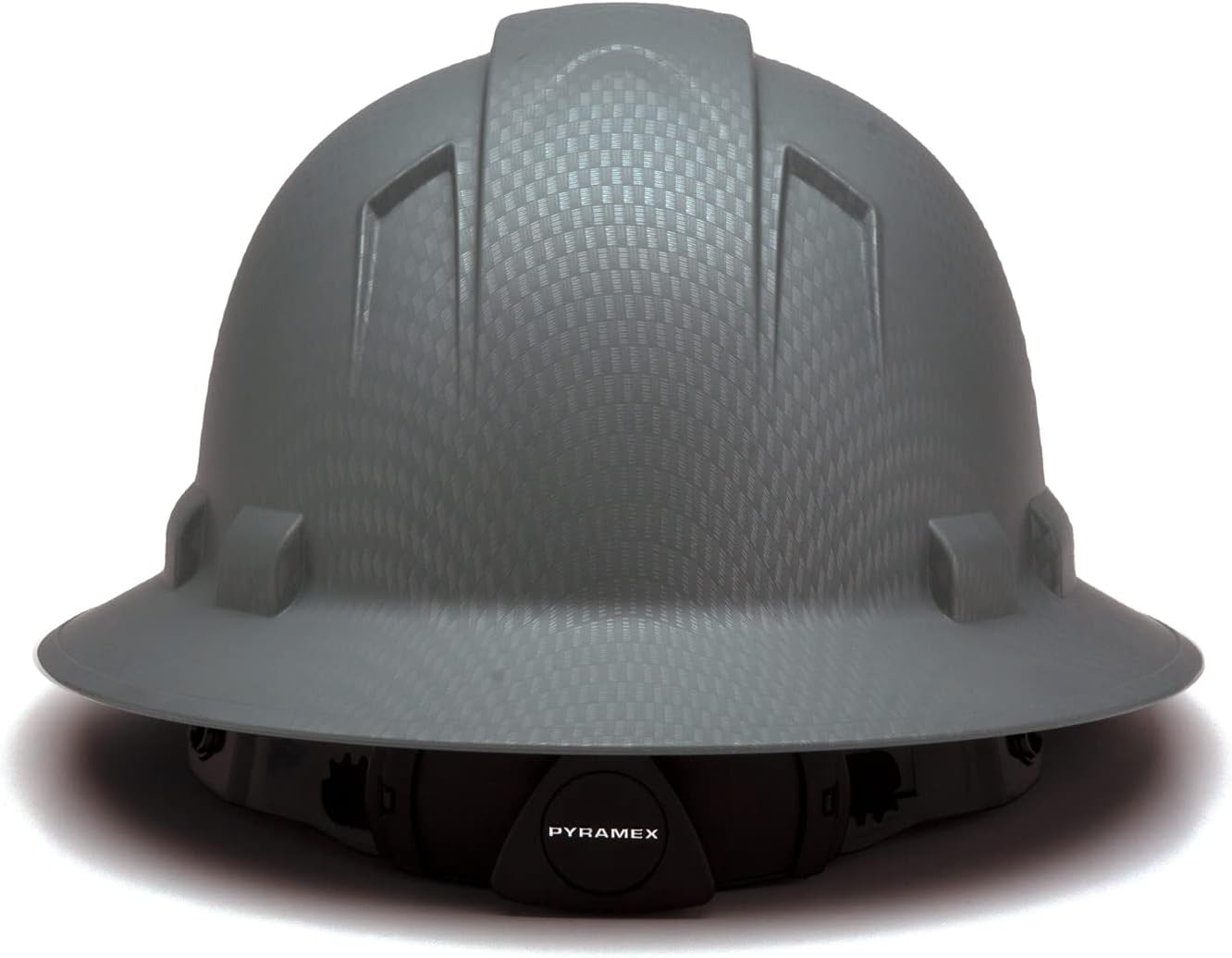 Pyramex Ridgeline Full Brim Hard Hat 4 Point Ratchet Matte Silver Graphite Pattern