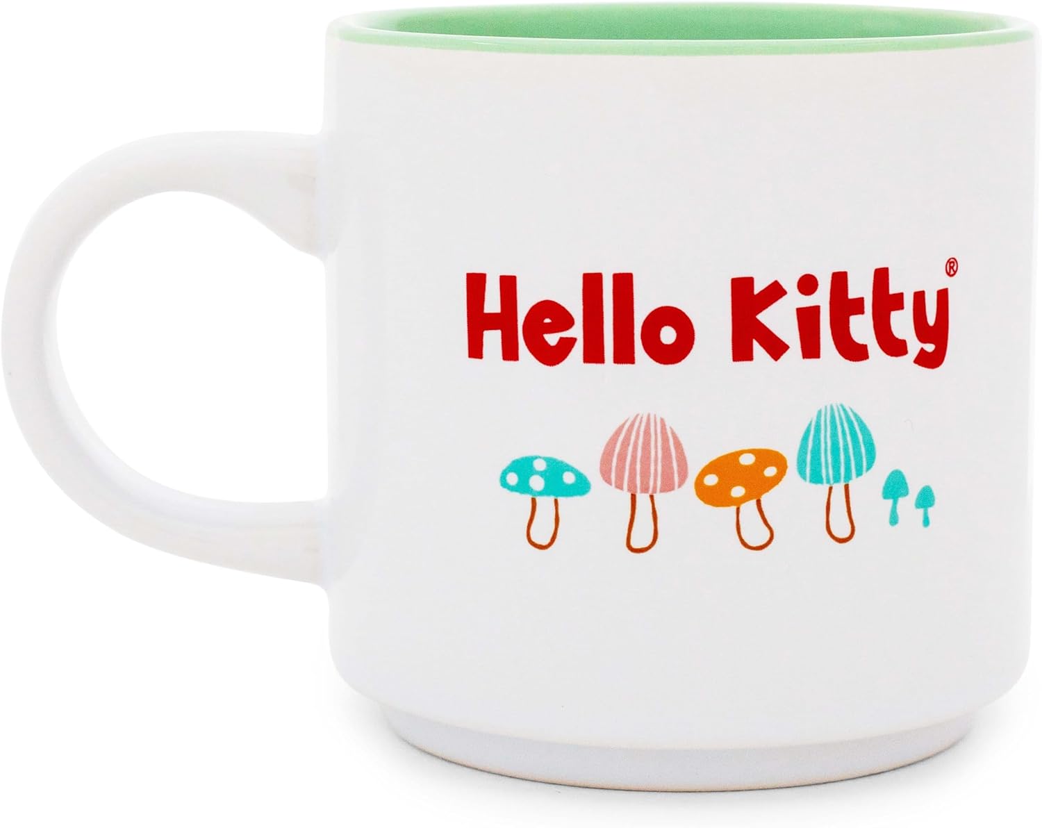 Sanrio Hello Kitty Mushrooms Single Stackable Ceramic Mug | Coffee Cup For Tea, Espresso, Cocoa | Holds 13 Ounces