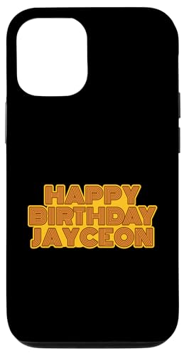 iPhone 14 Happy Birthday Jayceon Personalized Name Retro Typography Case