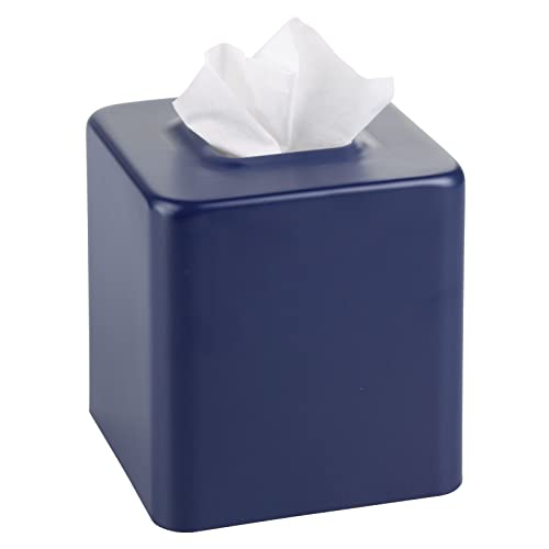 mDesign Metal Square Tissue Box Cover, Modern Facial Paper Holder - Accessories for Bathroom Vanity Countertop, Bedroom Dresser, Night Stand, Desk, Office and End Table - Unity Collection - Bronze