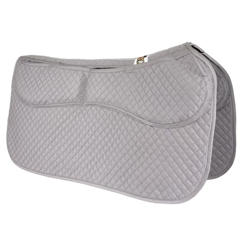 ECP All Purpose Diamond Quilted Therapeutic Contoured Correction Support Western Saddle Pad with Adjustable Memory Foam