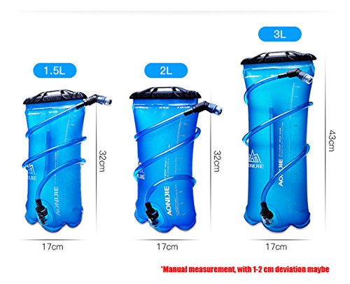 AONIJIE Foldable Hydration Bladder Leakproof Water Bag Water Reservoir For Outdoor Hiking Backpacking Running Cycling (2L-TPU)