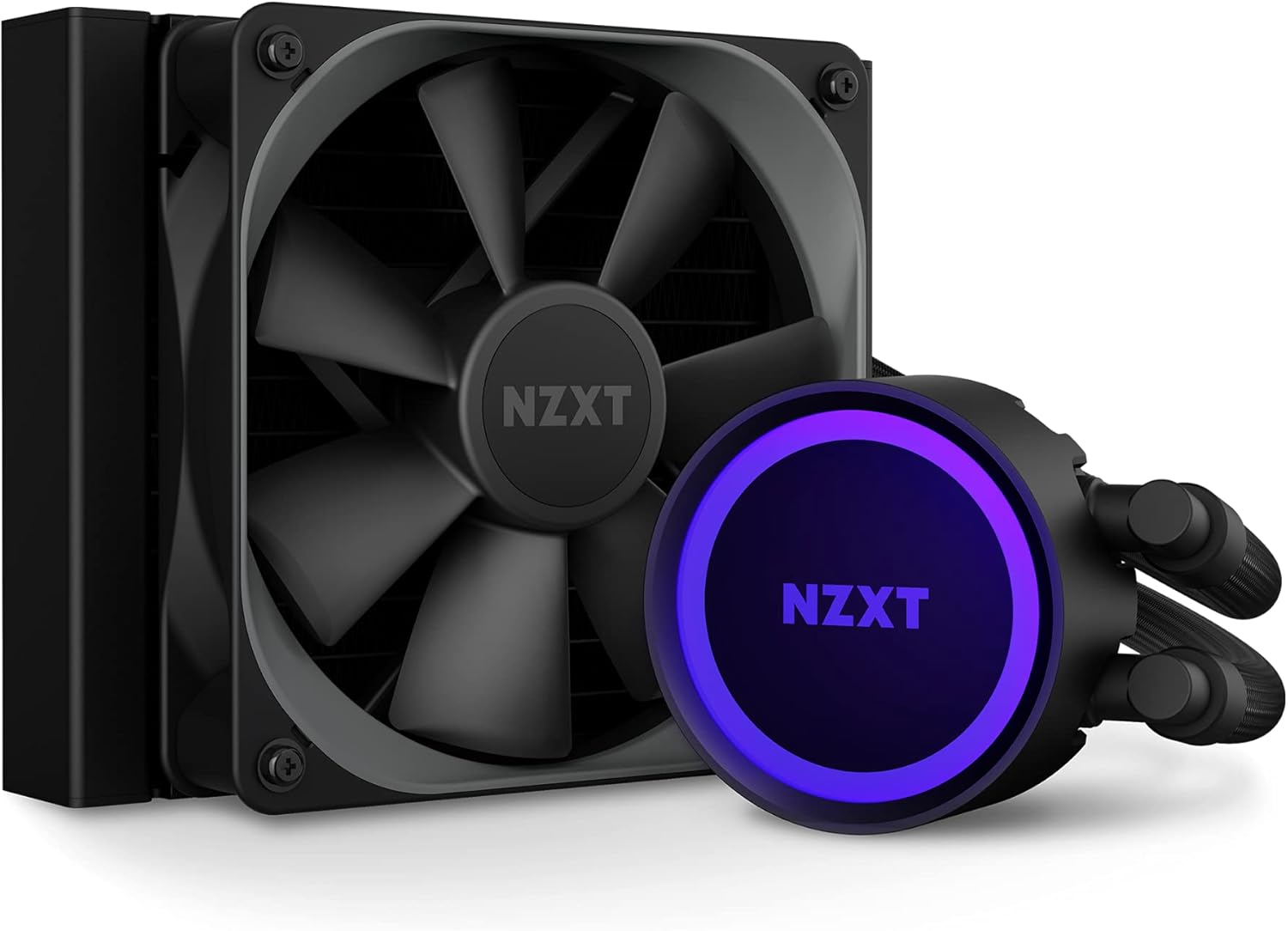 NZXT Kraken 120 - RL-KR120-B1 - AIO RGB CPU Liquid Cooler - Quiet and Effective - Silent Operation - Ring RGB LEDs - Aer P 120mm Radiator Fans (Included),Black