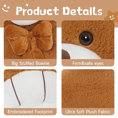 Tezituor Giant Teddy Bear Valentines Day, 4 Feet Soft Big Stuffed Animal Life Size 47 Inch Plush Bear Toy Valentine's Christmas Birthday Gift for Girlfriend Kids,Pink