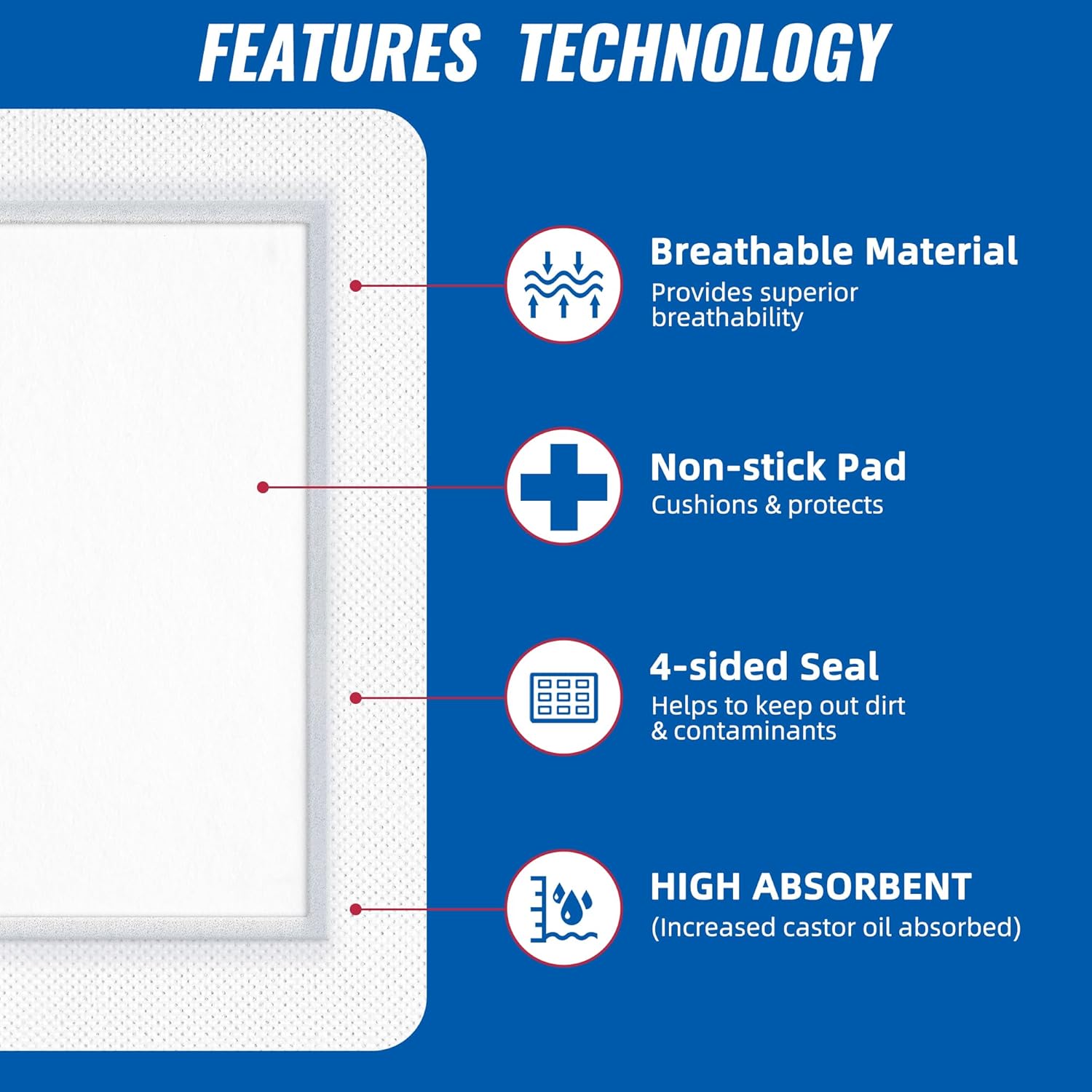 10 Pack Organic Castor Oil Pack Wrap,Self-Adhesive Organic Castor Oil Pack Kit,Flexible Highly Absorbent Castor Oil Wrap Packs for Better Absorb Castor Oil and Anti Oil Leak.