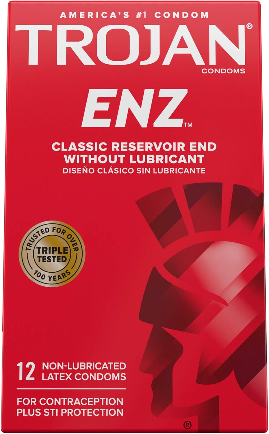 Trojan ENZ Natural Latex Non-Lubricated Condoms - 12 Count