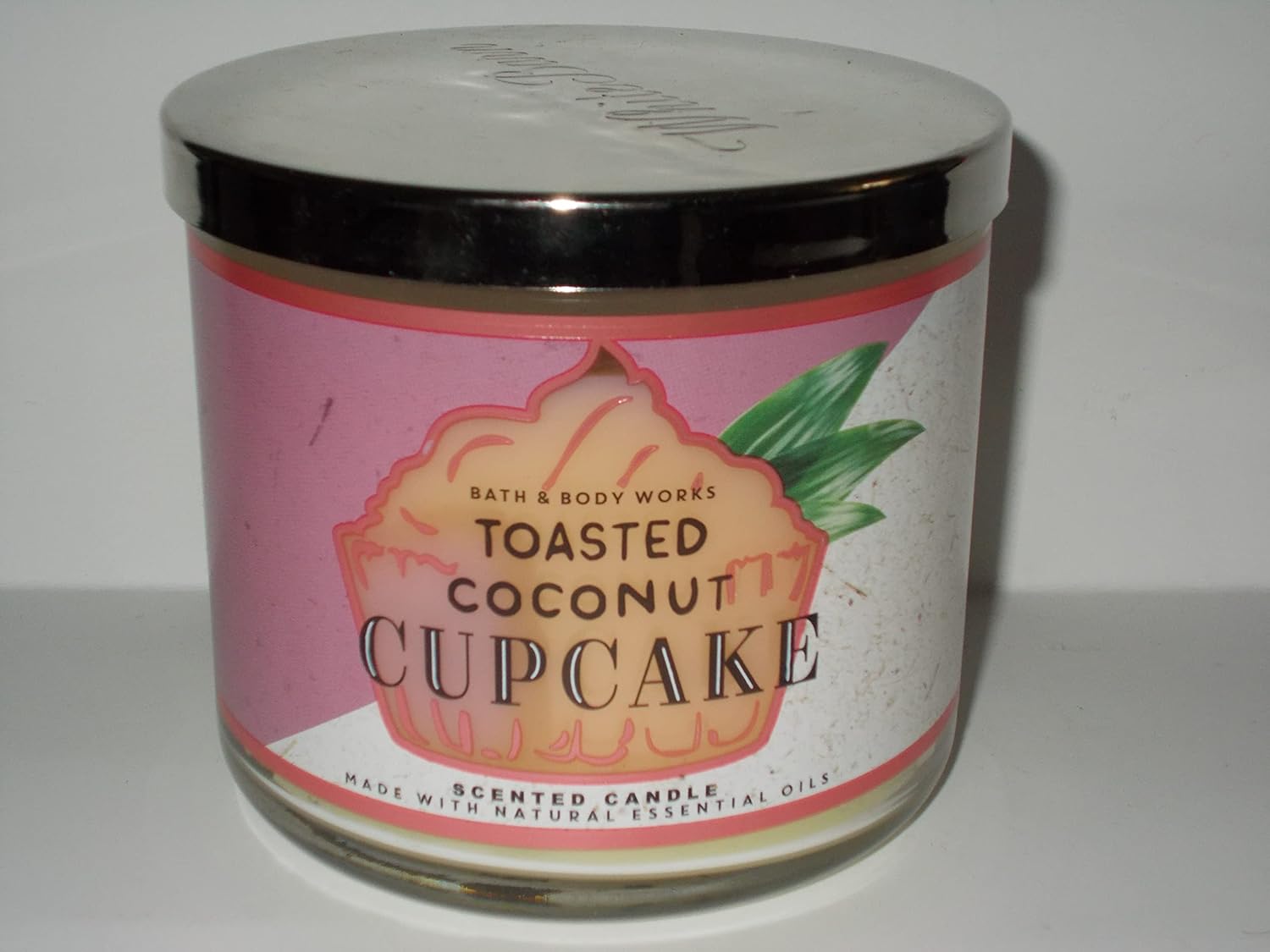 Bath & Body Works, White Barn 3-Wick Candle w/Essential Oils - 14.5 oz - 2021 Autumn! (Toasted Coconut Cupcake)