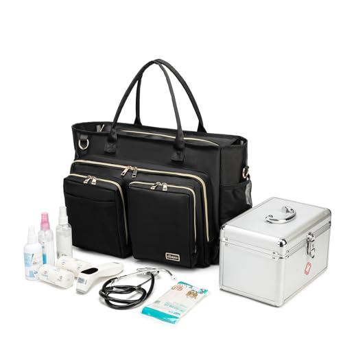 Rabjen Nurse Utility Tote Bag, Laptop Travel Bag for Work Home Care Nurse for adults