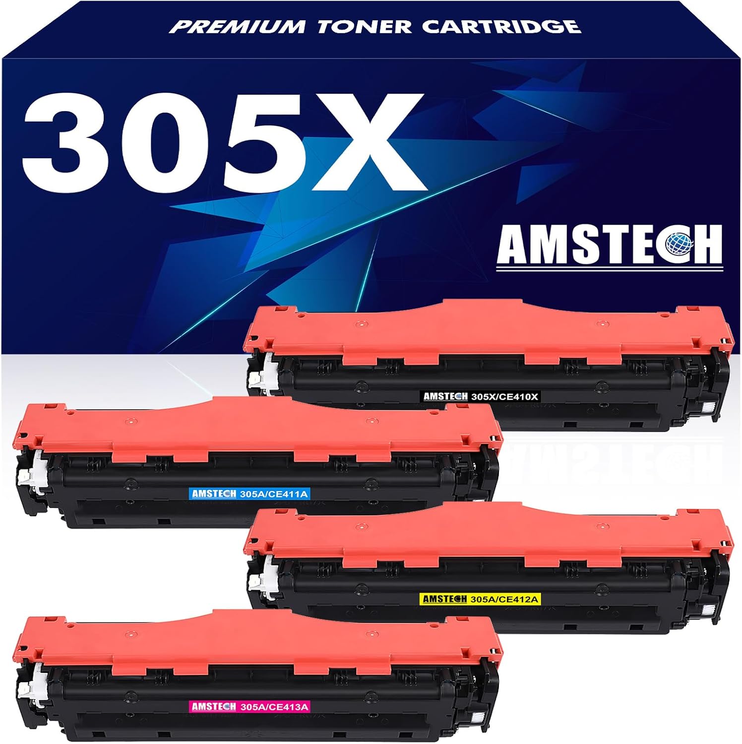 305X CE410X Toner Compatible for HP 305X 305A CE410X CE410A LaserJet Pro 400 Colour M475dw M475dn M451nw M451dn M451dw M475 Laserjet Pro 300 Color M351a M375nw M33 75 M3 751 CE411A CE412A CE413A,