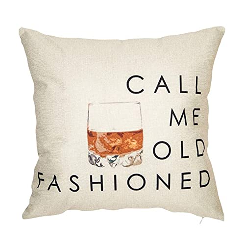 Call Me Old Fashioned Funny Quote Saying Inspirational Throw Pillow Cover, Christmas Winter Holiday Farmhouse Decor Cushion Case Decorative for Sofa Couch 20