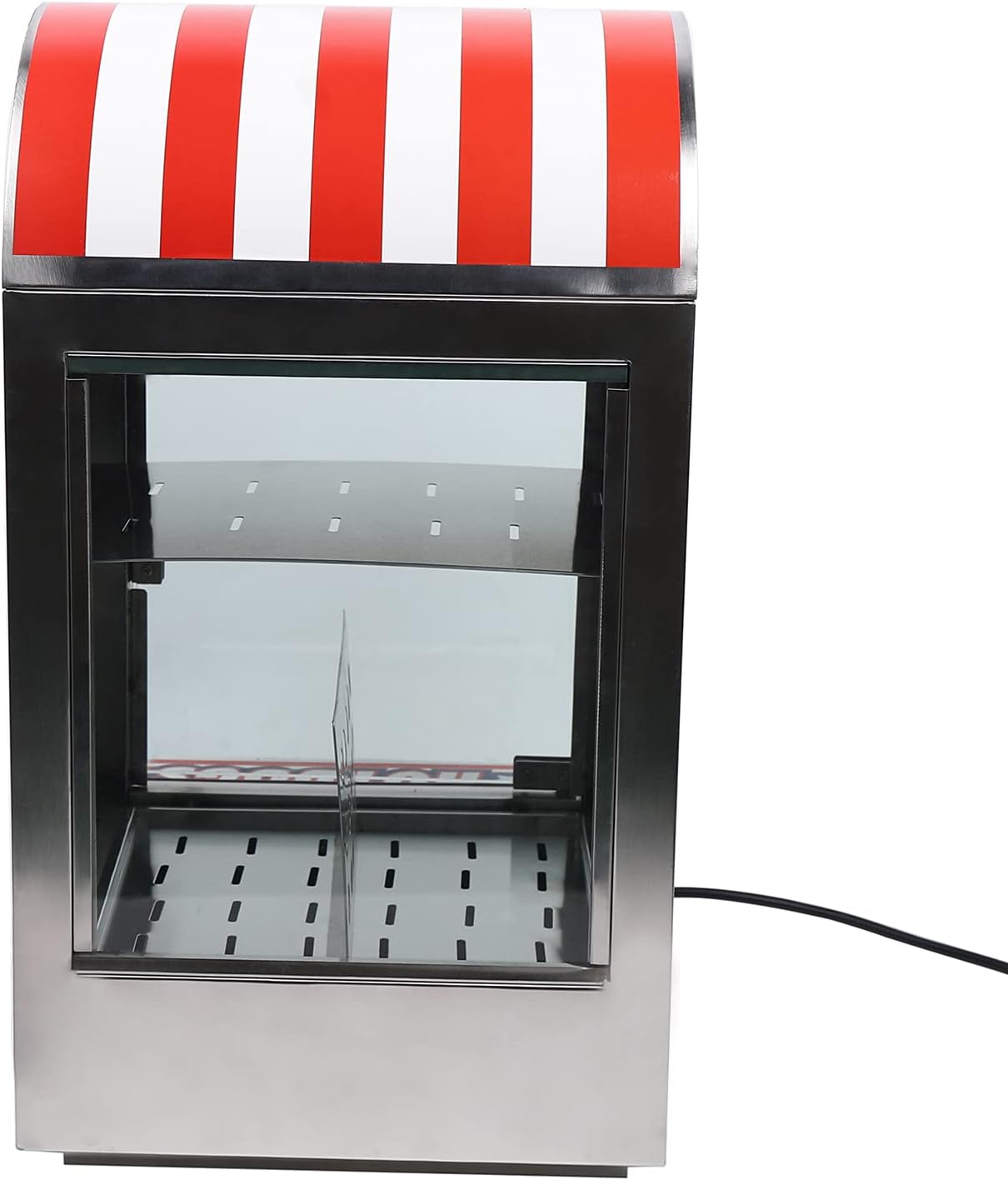 Hot Dog Steamer Machine, 110V 1500W 30-110℃/86-230℉ 2-Tier Commercial Top Load Hot Dog Hut Steamer, Stainless Steel Electric Bun Bread Sausage Warmer with Glass Windows and Partition Plate Shelves