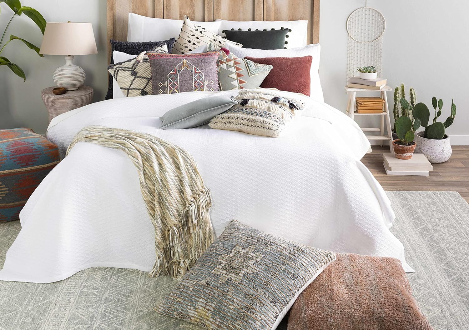 Hauteloom Grahn Wool Living Room, Bedroom Area Rug - Bohemian/Global - Green, Beige - 8' x 10'