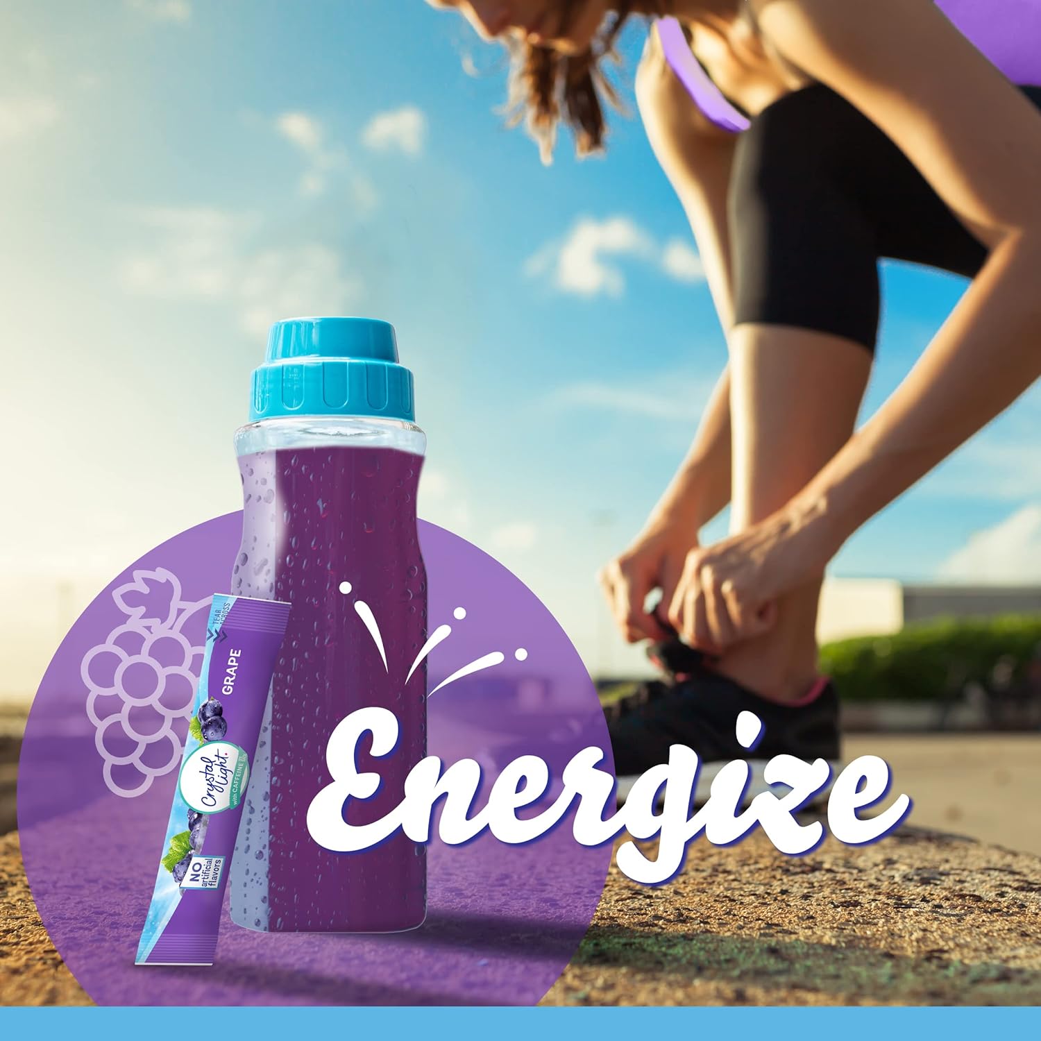 Crystal Light Sugar-Free Energy Grape On-The-Go Powdered Drink Mix 120 Count