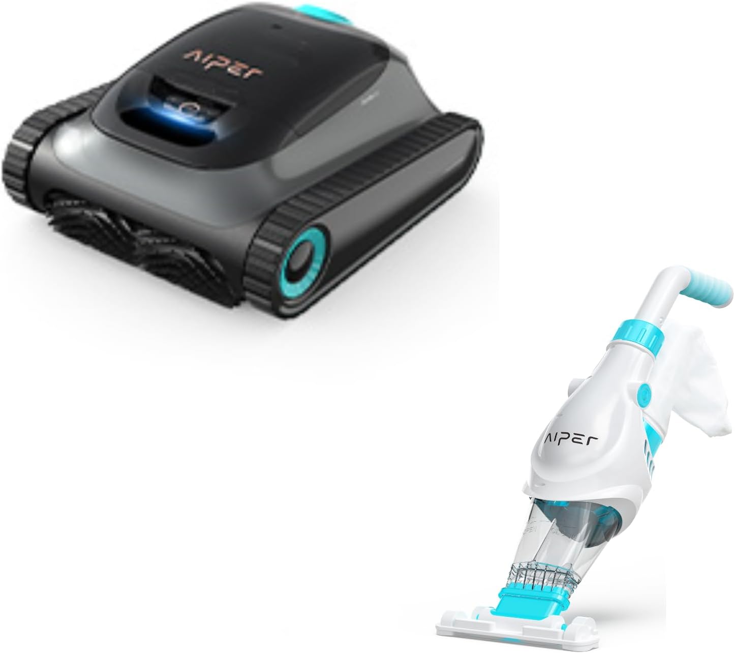 AIPER Scuba S1 Cordless Robotic Pool Cleaner with Pilot H1 Cordless Handheld Pool Vacuum