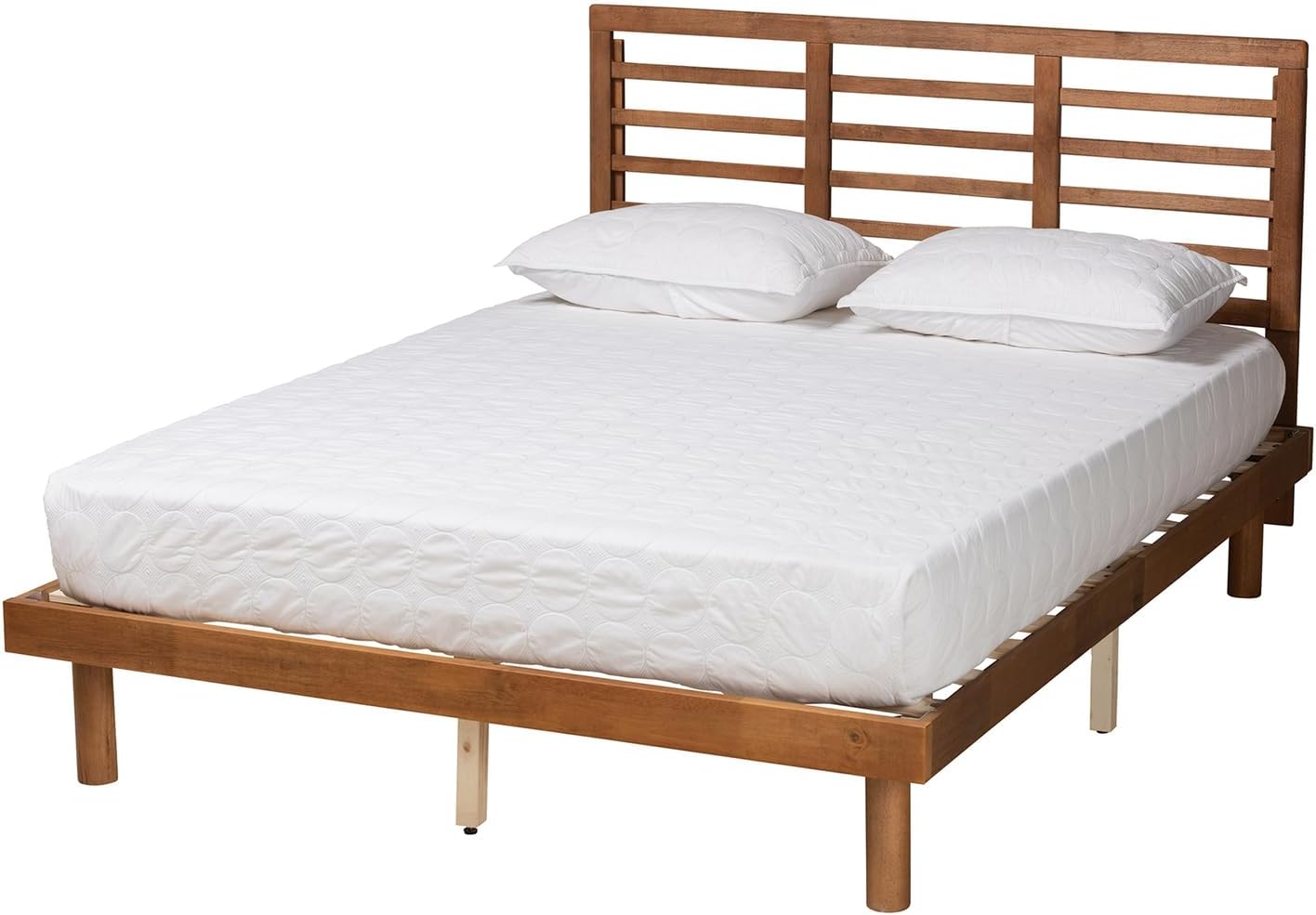 Baxton Studio Lucine Ash Walnut Finished Wood Queen Size Platform Bed